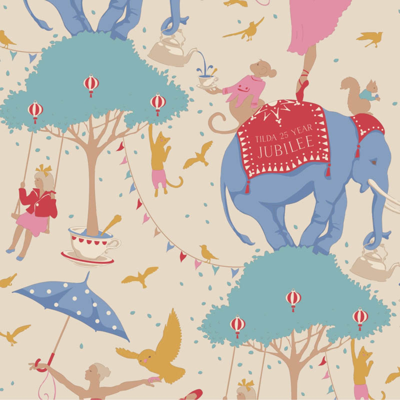 Tilda Patchwork Stoff Baumwolle - Jubilee - Circus Life Jubilee Creme